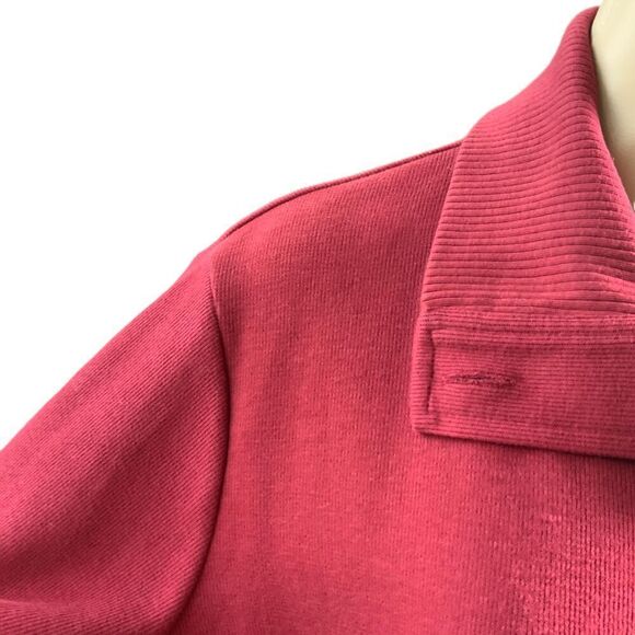Falls Creek Red Long Sleeve Collared Pockets Button Up Casual Retro Cardigan 1X - Picture 4 of 13
